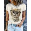 Stylish Comfortable Loose Round Neck Print Short Sleeve Daily T-Shirts Women’s
