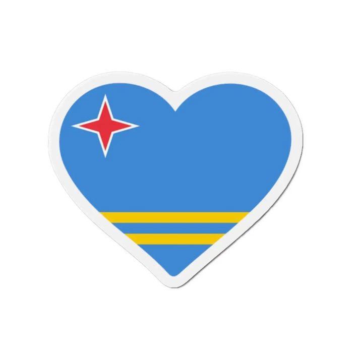 Aimant Coeur Drapeau Aruba - Multicolore - 7 cm - 50 pièces - Résine synthétique - Mixte
