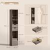 Bookcase with Drawers Adjustable Shelf Bookshelf with 2 Drawers and Cabinet 158 cm Grey