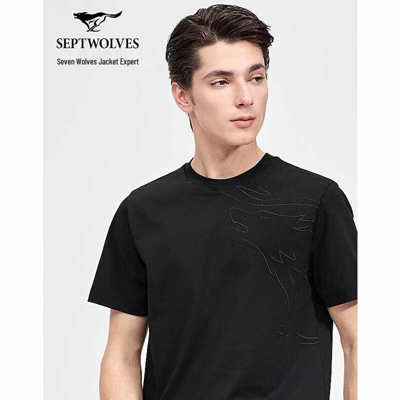 Septwolves Men s Embroidered Cool-Feel T-Shirt L