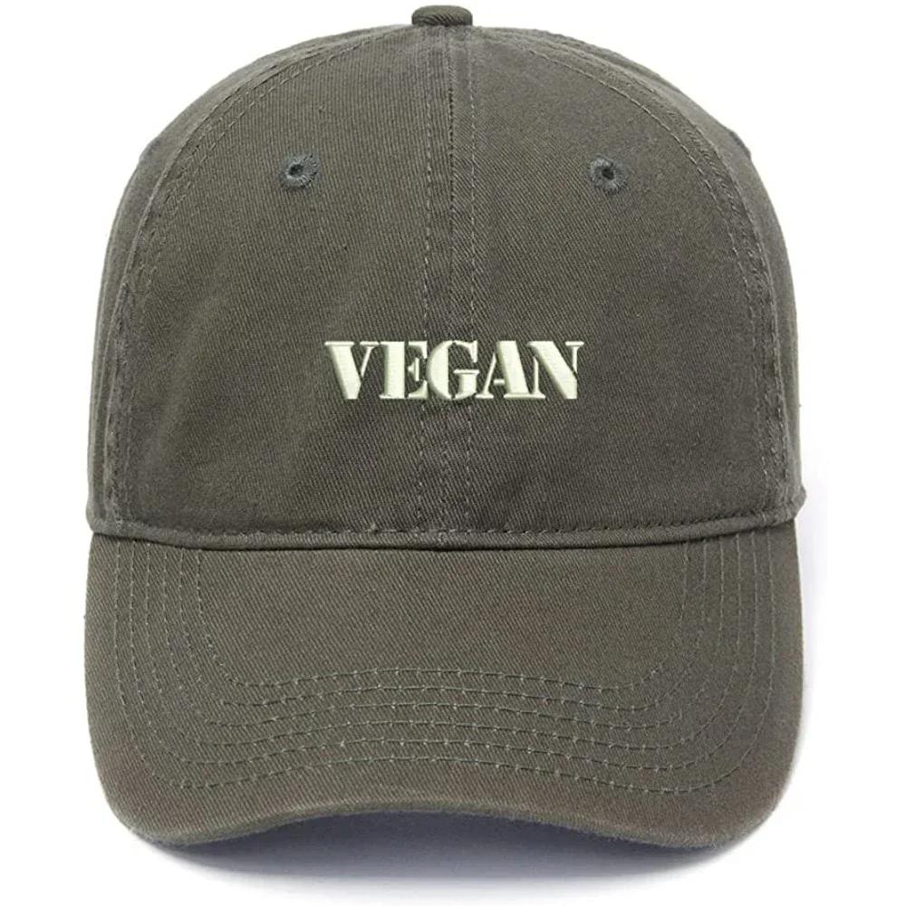 Lyprerazy Unisex's Baseball Cap Vegan Vegetarian Embroidery Hat Cotton Embroidered Casual Baseball Caps