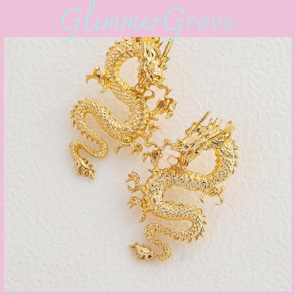 Chic Alloy Dragon Earrings Minimalist Versatile Animal Ear Studs For Any Occasion
