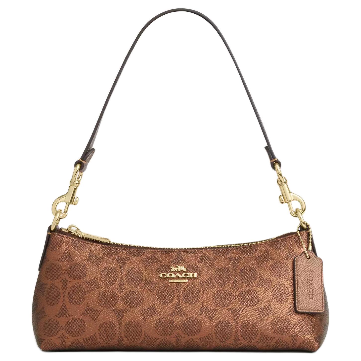 

Coach Charlotte Signature 25 Gold Logo Leather Coated Canvas Crossbody Shoulder Bag Medium Women bags Brown CCL40-IMYGQ Basic Set (Bag+Dust Bag)