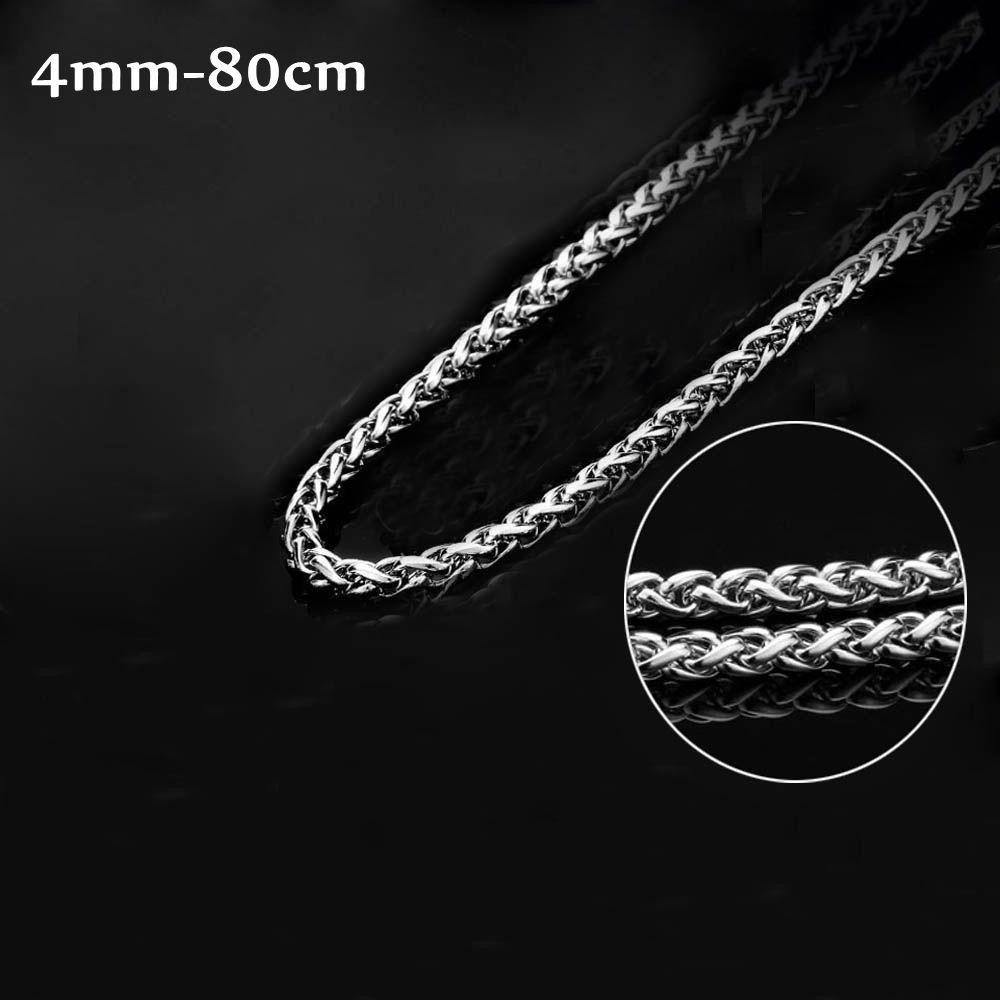 Cool Choker Silver Color Stainless Steel Necklace Metal Collar Heavy Link Braided Wheat Chain