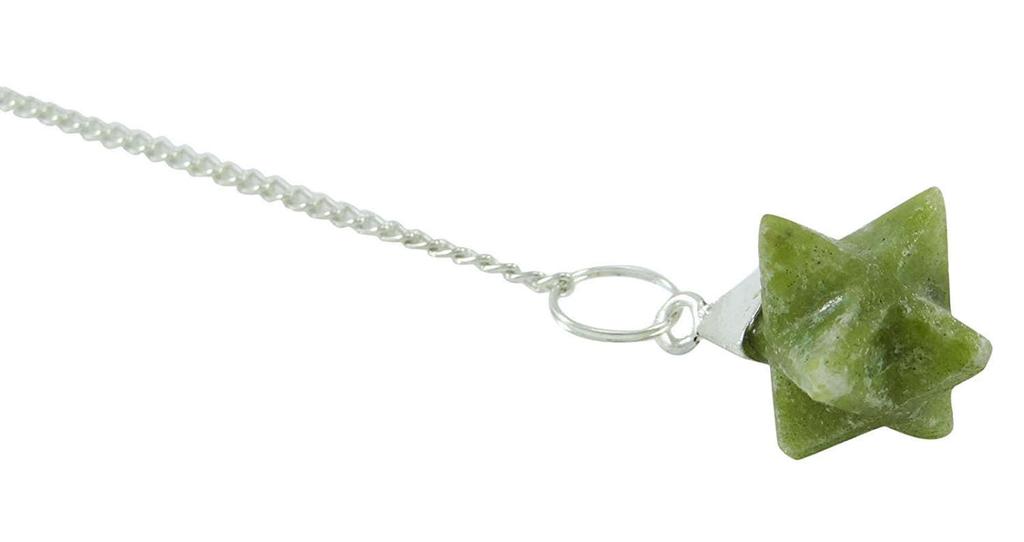 Harmonize Nephrite Jade Merkaba Pendulum Dowsing Meditation Balancing Reiki Healing Crystal Energy