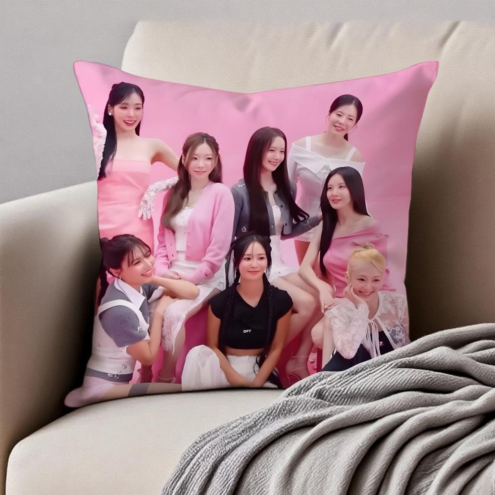 Kpop Korean Girl Group GGirls Generation Cushion Cover Pillowcase Antidustmite Invisible Zipper Short Plush Sofa Cushion