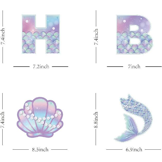 Mermaid Birthday Banner - Mermaids Banner, Mermaid Birthday Decorations for Girls, Boys, Kids - Mermaids Party Supplies Decoration for Ocean Theme