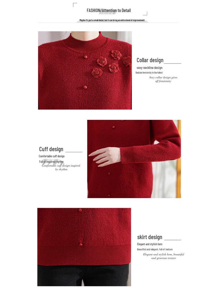 Winter New Style Women's Plus Velvet Knit Pullover - Thick, Warm Outerwear for Moms