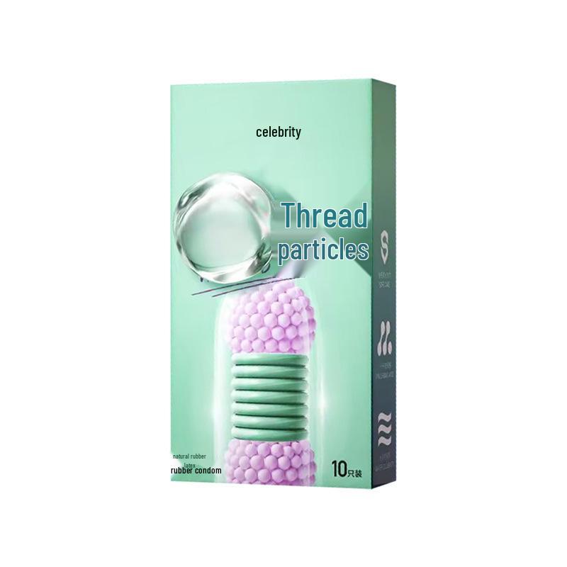 Celebrity Ultra-Thin G-Spot Condoms, Ice & Fire Combo, Small Size, Large Particles, Black