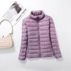 Autumn and Winter New Light and Thin Down Jacket Women's Stand-up Collar Slim-fitting Short Fattened and Enlarged Down Jacket