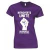 Divertente T-shirt aderente "Gli Introversi si Uniscano"