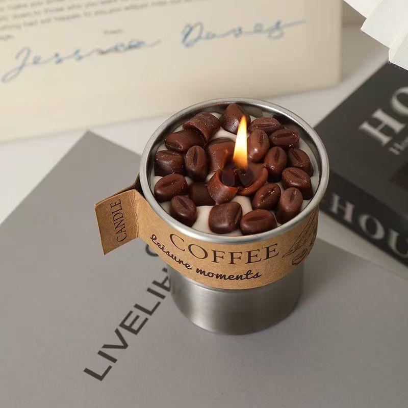 Coffee Bean Scented Candle Bedroom Atmosphere Ornament Lasting Fragrance