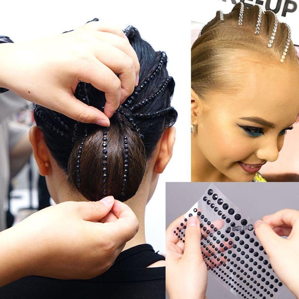 Rhinestone Strip Sticker Adhesive Face Decal Temporary Tattoo Stickers Hair Rhinestone Decoration