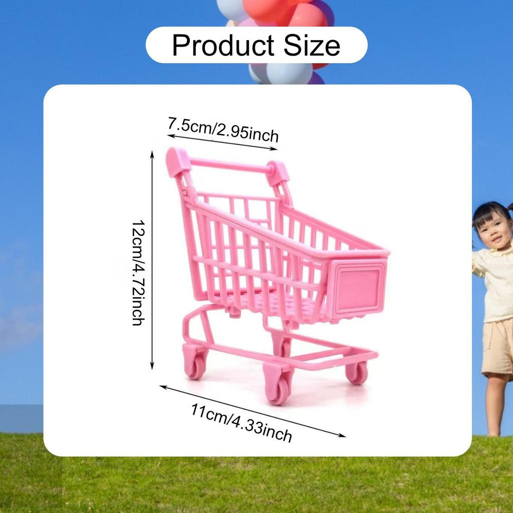 Shopping Cart Toy Grocery Early Educational Miniature Supermarket Handcart Trolley Small