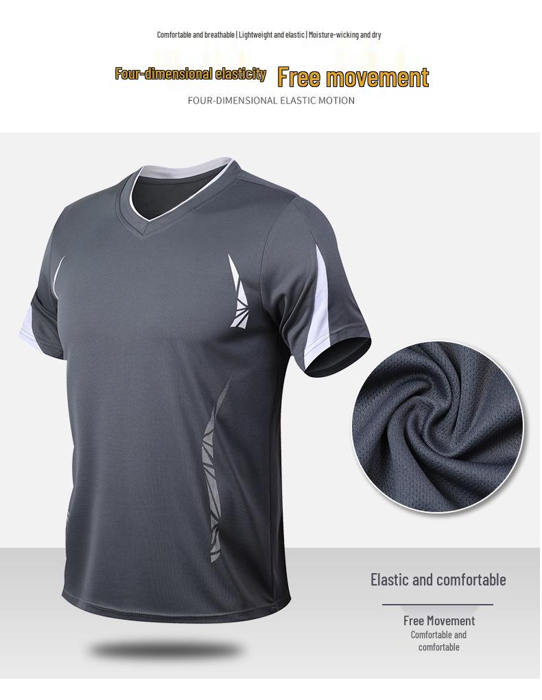 Herr Snabbtorkande Lös Passform Kortärmad Löpar T-shirt - Plus Size Casual Sportkläder