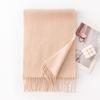 Autumn and Winter New Solid Color Scarf for Women Versatile Neck Scarf Thickened Warm Shawl Simple Tassel