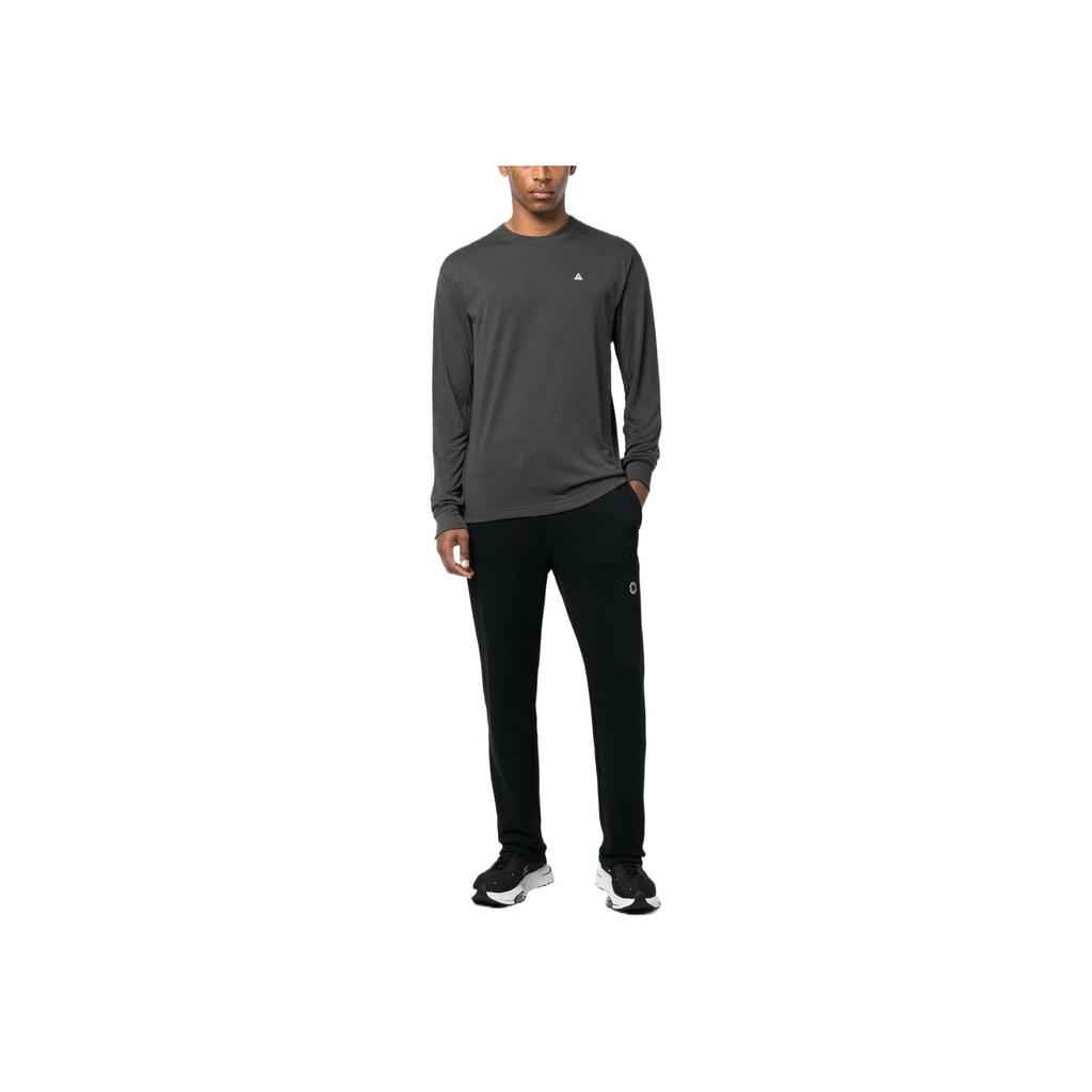 Nike Logo Print Crew Neck Pullover Long Sleeve T-Shirt Men Tops Dark-Green DO9269-070