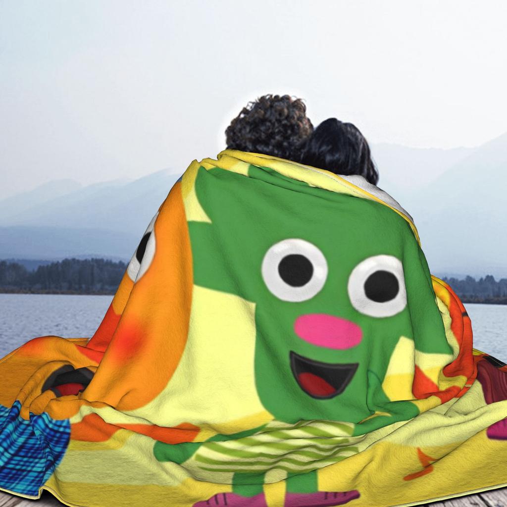 Noodle & Pals Micro Super Simple Velvet Throw Blankets Nursery Rhymes Songs Blanket for Sofa Office Warm Bedding Throws