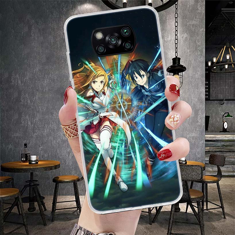 Sword Art Online Anime Soft Phone Case For Xiaomi Redmi 15C 15 13C 13 Poco X5 X6 X7 F7 Ultra M7 12C 12 10 10C 9C 9A 9T 9 Fundas