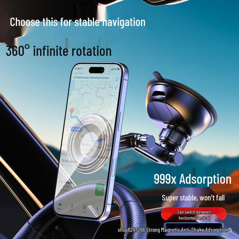 Universal Magnetic Mini Car Phone Holder for Windshield & Dashboard