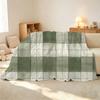 Skin-Friendly Soft Flannel Blanket, Minimalist Plaid Design, Cozy Warm Throw for Home, Couch Naps, Christmas & Halloween