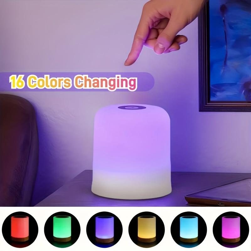 1/16 Color LED Touch Bedside Night Light Plugged In Bedside Lamps Desktop Bedroom Desk Lamps Camping Festival Decoration