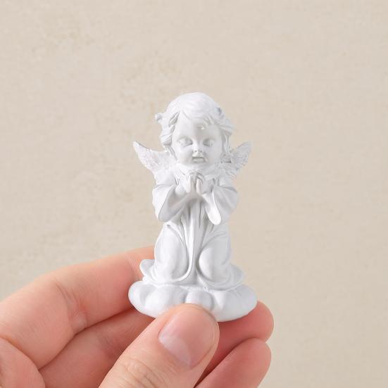 huaqianguhh Resin Cherubs Figurine, White Angel Statue, Garden Praying Cherub Sculpture, Indoor Outdoor Home Decoration, Cute Adorable Angle Sculpture