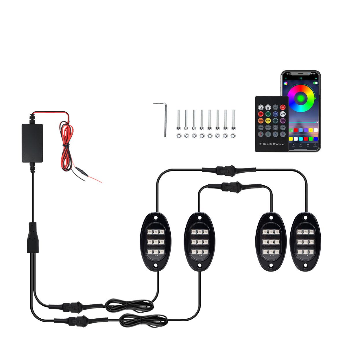 

LED Chassis Ambient Light Car Environment Lamp Neon Rock Light APP Control Music Decorating for Pickup Off Road Jeep Vehicle SUV