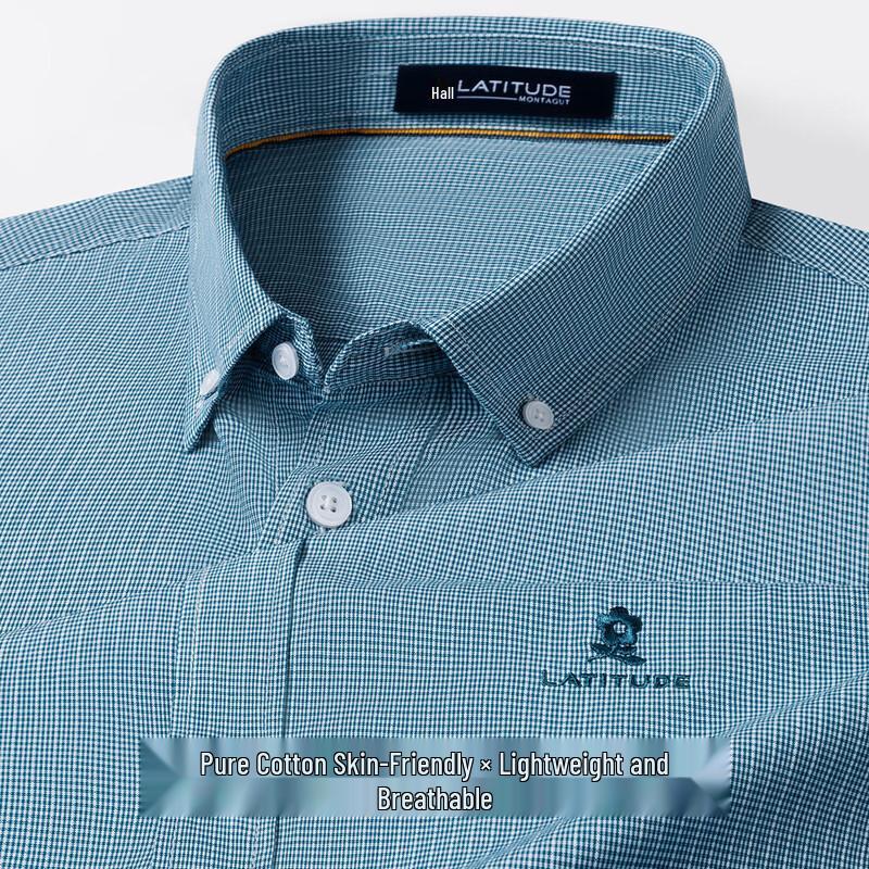 

MONTAGUT Men s Long-Sleeve Pure Long-Staple Cotton Business Casual Shirt 48