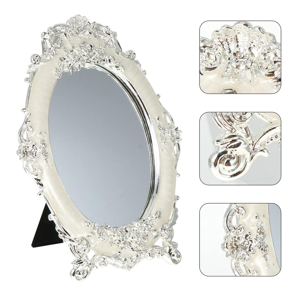 DECHOUS Tabletop Makeup Tabletop Makeup Western Style Tabletop Makeup Stand Cosmetic Tools 7 Mirror, Mirror, Mirror, Mirror, Mirror, Mirror, (Silver