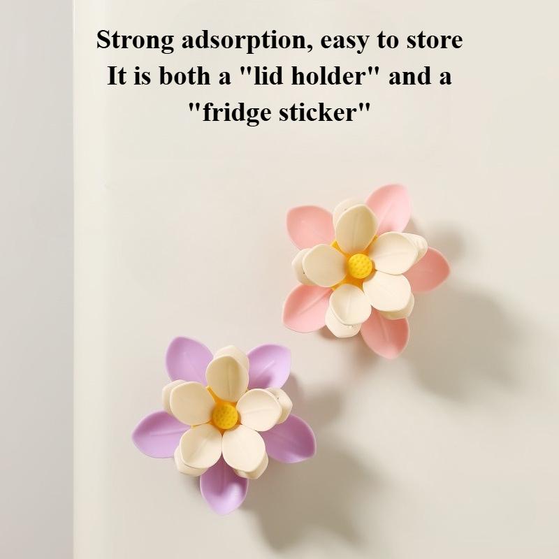 Lotus flower magnetic sealing clip for refrigerator food bag holder, snack sealing clip magnetic sticker personalized creativity