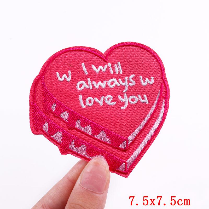 Cartoon /Band Aid Love Embroidery Patch Jeans Sewing Applique Iron On Patches For Clothing Rainbow Letter Patches On Clothes Diy 