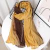 Contrast Color Cotton And Linen Wrinkled Scarf Female Literary And Artistic Fan Atmosphere Warm Silk Scarf Retro Gradual Change Color Scarf Shawl