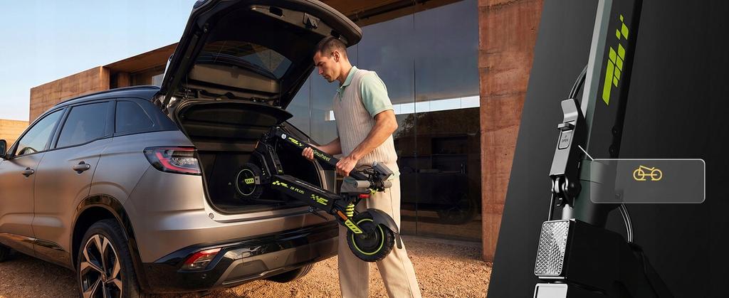 Monopattino Elettrico Pieghevole D1Plus Veicolo 1200W 48V 15Ah 45 km/h Autonomia 55 km Ruote Run-Flat da 10"