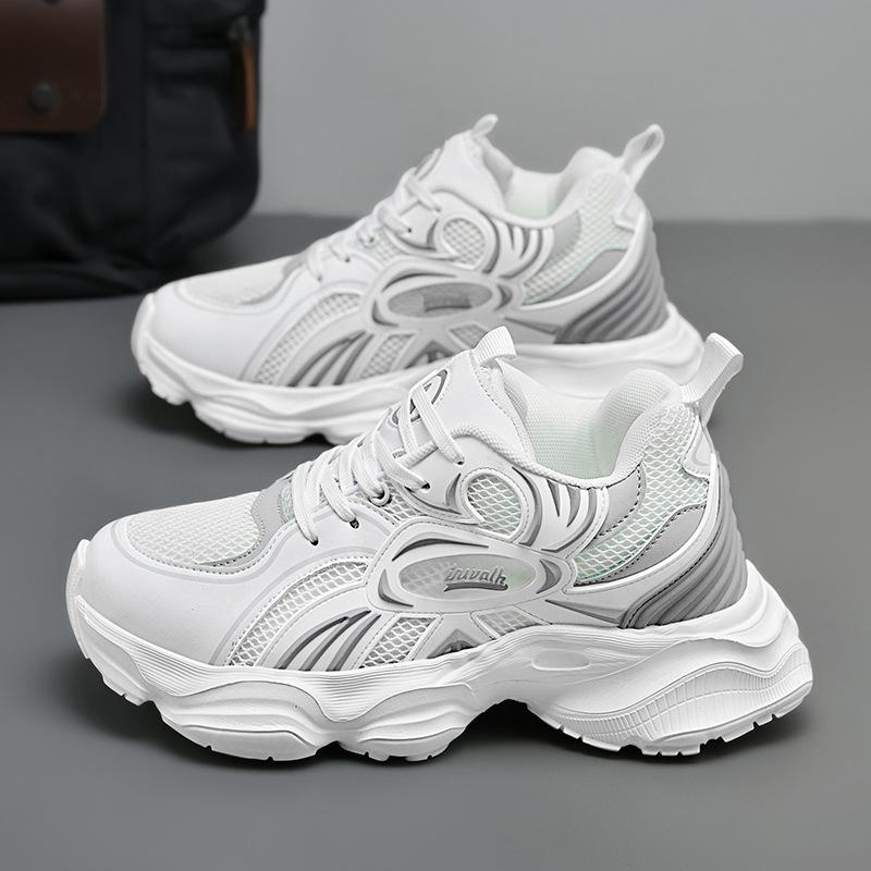 Sneakers 2024 New Thick-soled Breathable Couple Dad Shoes Casual Versatile Fashion Heightening Retro Men's Shoes Women's Shoes