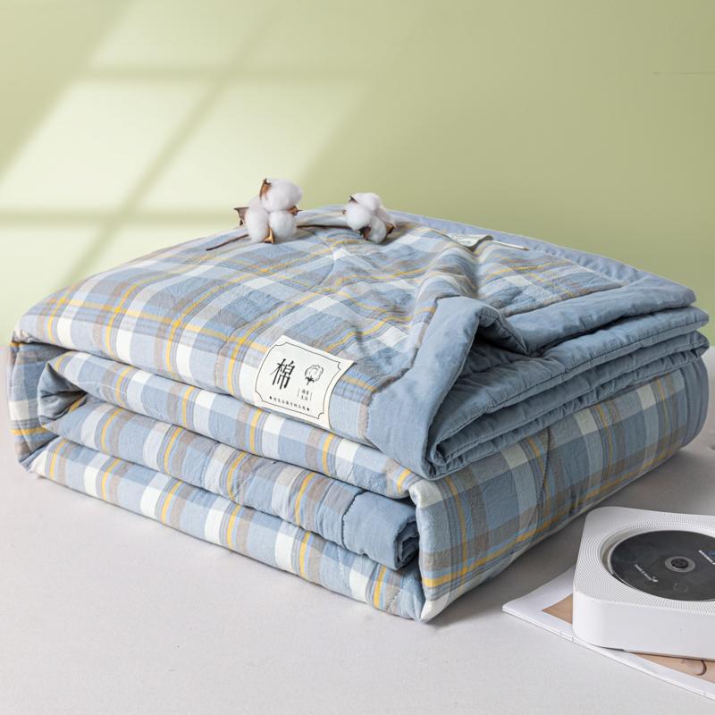 Summer Cotton Air Condition Quilt Lightweight Thin Stripe Breathable Comforter For Home Hotel Bed Travel