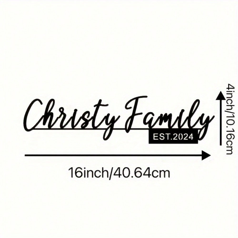 Custom Metal Family Name Sign Wall Art Personalized Calligraphy Decor for Home Outdoor Garden