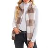 Γυναικείο Βαμβακερό Γιλέκο Καρό με Όρθιο Κολάρο και Φερμουάρ 2025 - Συλλογή Φθινόπωρο/Χειμώνας