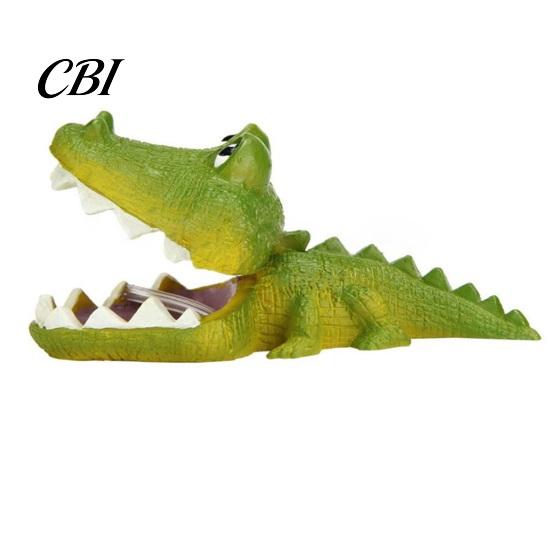 Aquarium Accessory Air Bubbler Crocodile, Resin Crocodile Decoration Bubbler, Green Pump Fish Tank Ornament for Shrimp Betta