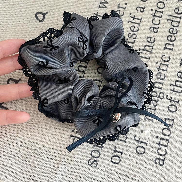 

Серо-серая повязка для волос с бантом для женщин — в стиле толстой кишки, с квадратно-круглым дизайном, высококачественное украшение для пучка в виде конского хвоста.