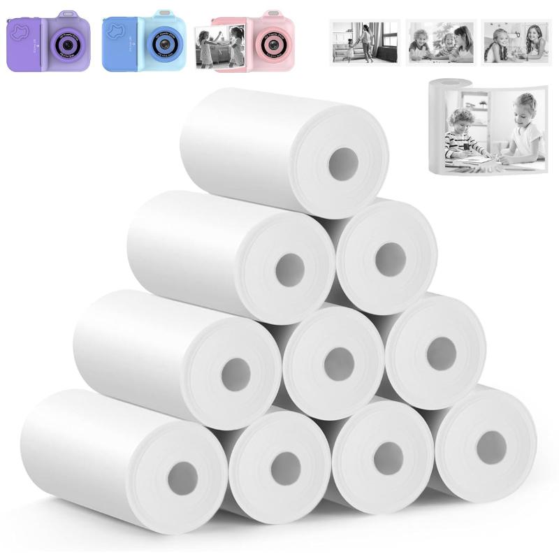 10 Rollen 57x25mm Weißes Thermopapier für Kinderkamera Sofortdruck Kinderkamera Druckpapier Ersatzzubehör
