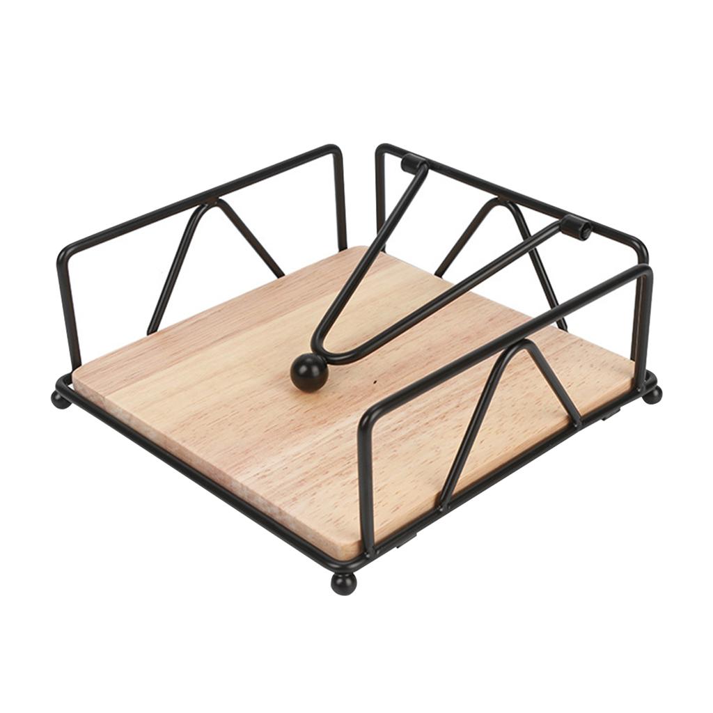 Napkin Holder, Countertop Napkin Organizer, Desktop Paper Dispenser with Wood Base, for Restaurants Cocktail Cookouts Bar Decor