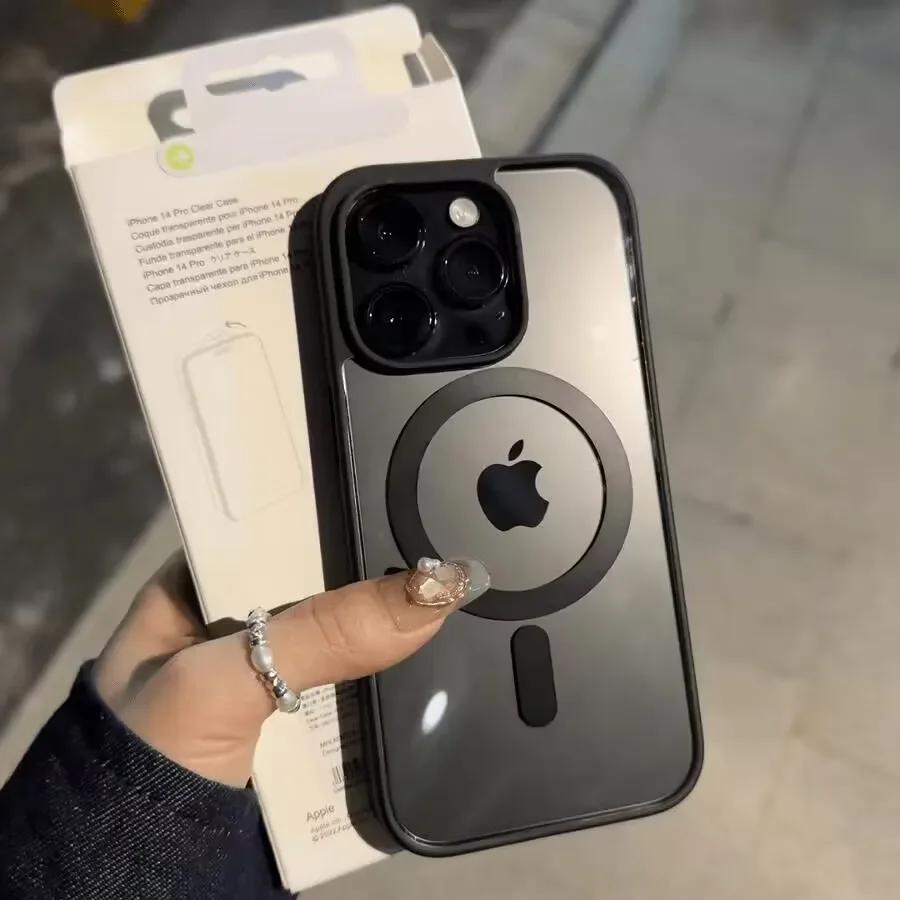 Orange For Magsafe Magnetic Phone Case For iPhone 17 16 15 14 13 12 11 Pro Max Wireless Charging Acrylic Hard Protect Cover