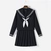 Authentic Navy & White Japanese JK Uniform Sailor Suit with Pleated Skirt