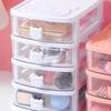 Drawer Organizer 4 Tier Cute Bear Handle Stackable Transparent Look Desktop Storage Box for