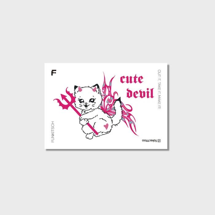 

Милая наклейка-тату с дьяволом