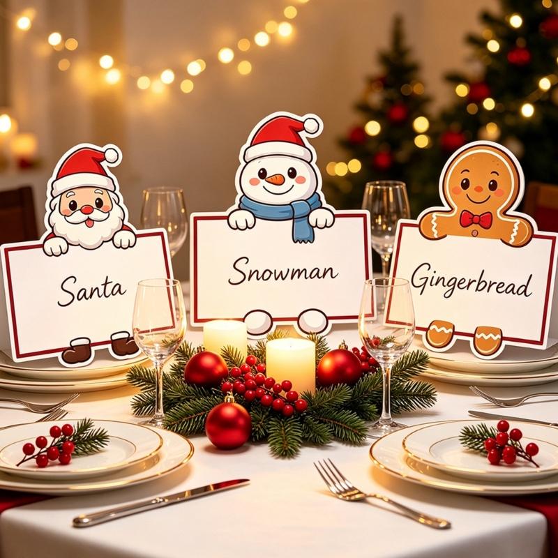 Christmas Greeting Cards Blank Writable Paper Cards, 6 Piece Holiday Message Set for Party Wishes, Gift Exchange Messages and Table Place Cards