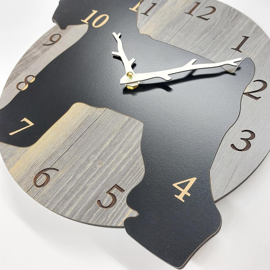 Miniature Schnauzer Wall Stylish Wooden Analog Wall Wall Room Decor Clock, Black, Clock, Silent, Decor, Bedroom, Home,