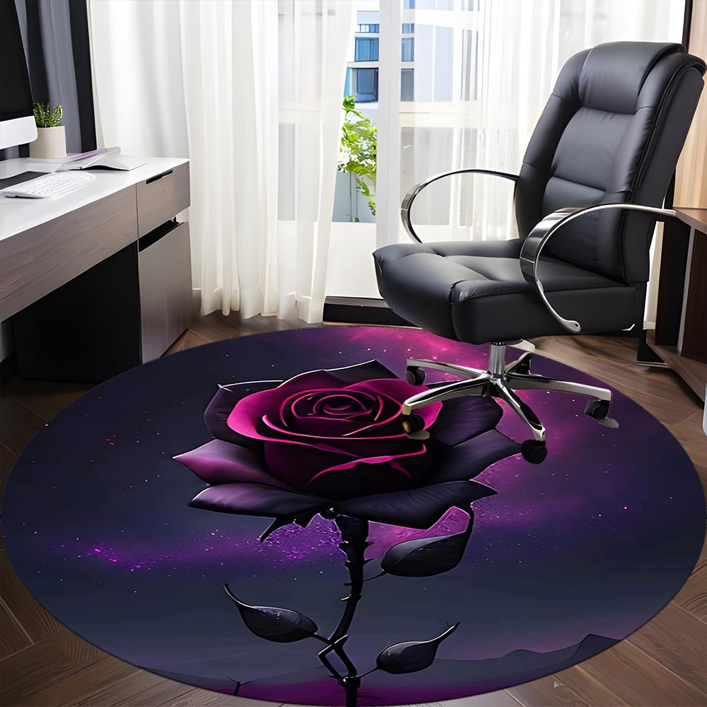 1pc Rose Nebula Office Round Area Rug, Under Office Chairs Bedroom Living Room Home Decor, Room Deco, Available in Various Sizes