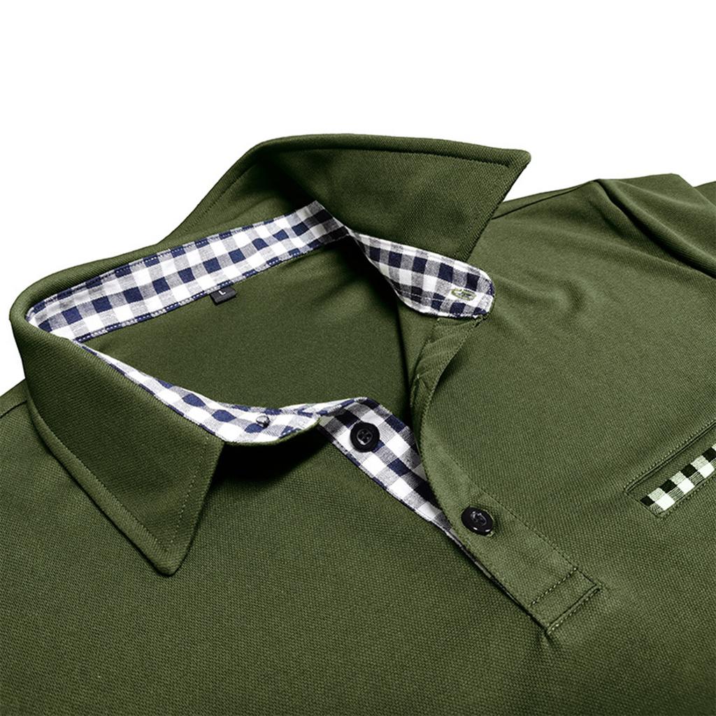 Men's Plaid Single Breasted Casual Sports Short Sleeved Shirt With Lapel